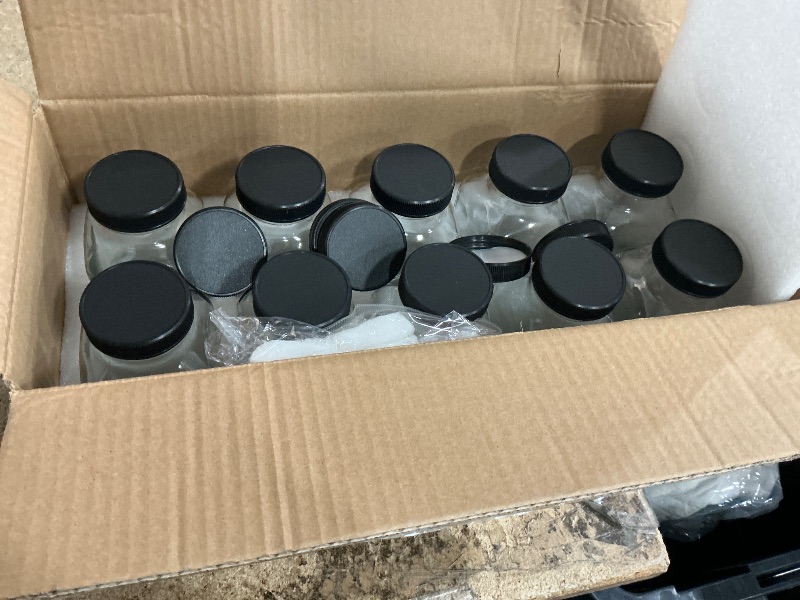 Photo 1 of 10 Pack 16oz Glass Juice Bottles with Lids - Reusable Juicing Bottles Glass Drinking Jars Containers with Airtight Lids & Cleaning Brush - Perfect for Juicing,Milk,Kombucha, and Storage