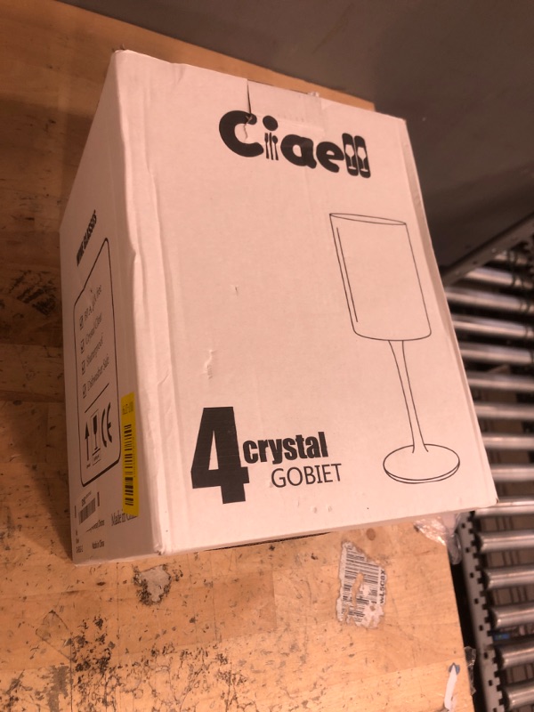 Photo 1 of (missing one) Ciaell 4 Pack 14OZ Square Crystal Stemmed Modern Wine Glasses - Large Premium Large Red Wine Glasses -