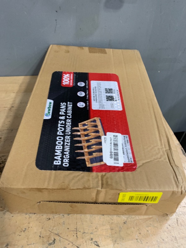 Photo 1 of [Upgraded] Bamboo Pots and Pans Organizer under Cabinet, Bakeware and Cutting Board Organizers with Diatomaceous Earth Base & 7 PCS Adjustable Dividers, Tray Organizer for Kitchen Storage