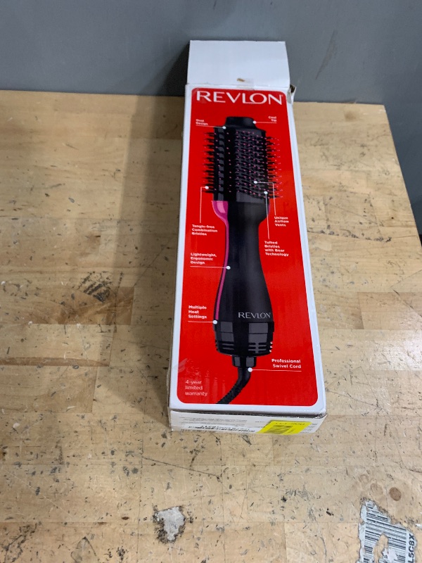 Photo 1 of ***(HEAVILY USED/ MINOR DAMAGE)***REVLON One-Step Volumizer Hair Dryer and Styler with Improved Motor – Easy Salon-Style Blowouts – Less Frizz, More Shine, and Reduced Heat Damage, for All Hair Types and Lengths (Black)