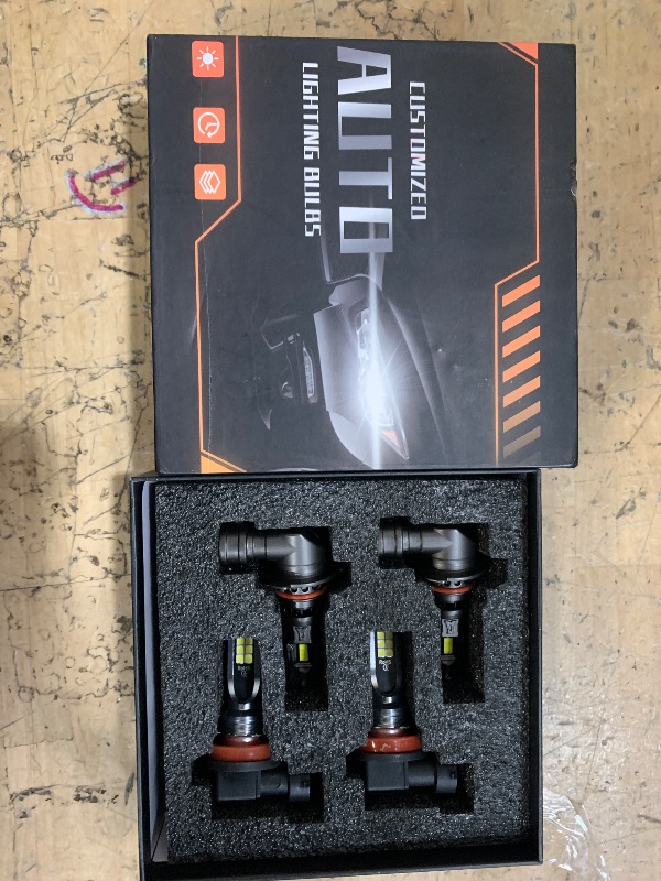 Photo 1 of ***MISSING 2 OF 4*** HUOKEDS for Ford Explorer 2011-2015 FOG Lights Bulbs Combo, 4pcs Super Bright White Dual Beam and Fog Lights Blubs Package, 1:1 Size as Stock Bulbs, Plug and Play