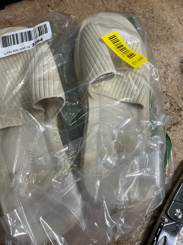 Photo 1 of ***SHOWS SIGNS OF USAGE/ RUNS BIG*** Athlefit Women's Slip On Platform Sandals Comfortable Open Toe Summer Flatform Slide Sandals, Beige, Size 8.5, AD01432