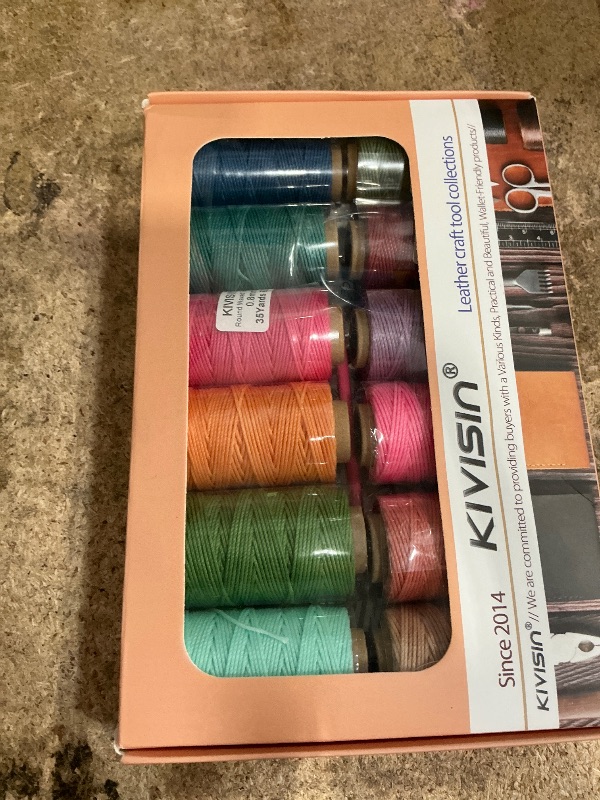 Photo 1 of 12 Colored Round Waxed Thread 0.8mm, 35 Yards per Spool, 3 Ply Polyester Wax Cord Strings for Hand Sewing, Beading, Bookbinding, Basket Weaving, Micro Macrame Bracelets and Jewelry Making