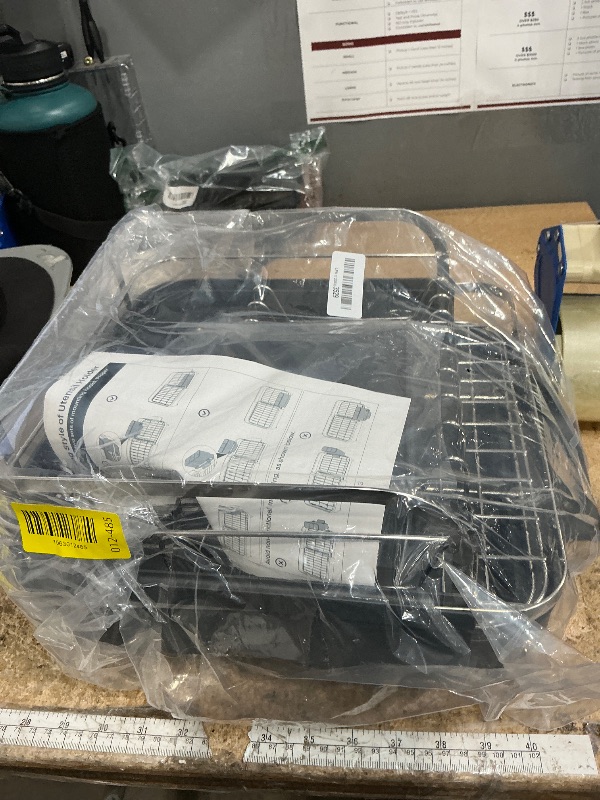 Photo 1 of SNTD Dish Drying Rack, Expandable Dish Rack for Kitchen Counter, Stainless Steel Dish Drainer with Drainboard Set and Utensil Holder (Gray)