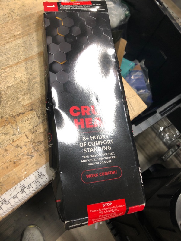 Photo 1 of (New) Work Comfort Orthotic Insoles - Anti Fatigue Shoe Insert Men Women - Low Arch Support - Shock Absorption - Foot Pain Relief - Work Boot Insoles (Black Hexagons, L)