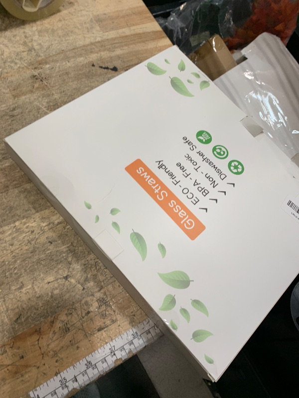 Photo 1 of [10 Pcs] Reusable Colorful Bow Glass Straws - 9" x 10 mm Cute Glass Straws Shatter Resistant with Charms for Smoothies,Milkshakes,Coffee,Juice,Cocktail,Teas