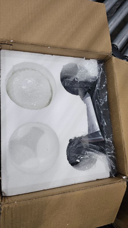 Photo 1 of ***PARTS ONLY***Ralbay Matte Black Bathroom Wall Light Fitures 2-Light Mid Century Modern Bathroom Lighting Black Milky Glass Globe Vanity Light for Bathroom