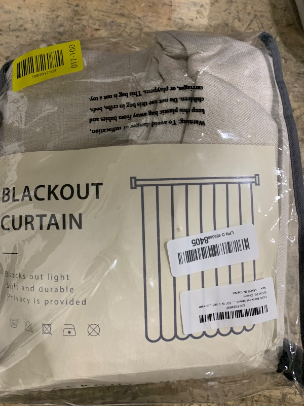 Photo 1 of 100% Blackout Shield Linen Blackout Curtains for Bedroom 96 Inches Long, Back Tab/Rod Pocket Living Room Drapes, Thermal Insulated Blackout Curtains 2 Panels Set, 50" W x 96" L,Cream
