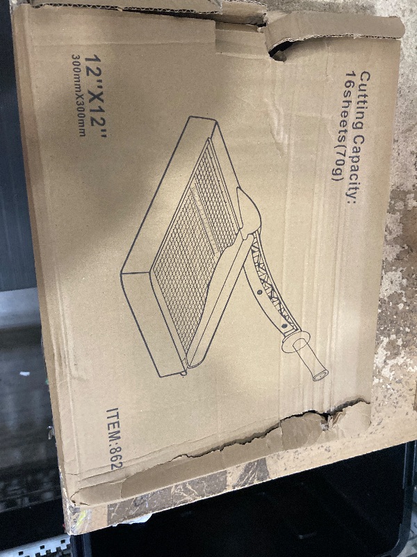 Photo 1 of ***SEE NOTES***Paper Cutter, Paper Slicer with Safety Guard and Blade Lock, 12" Cut Length Guillotine Paper Cutter with 16 Sheet Capacity, Paper Cutters and Trimmers for Cardstock Cardboard (Gray)