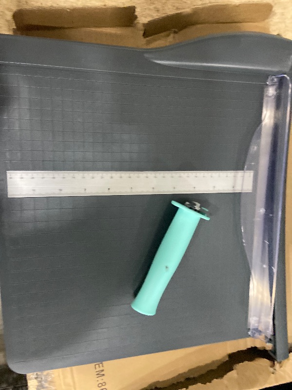Photo 1 of ***SEE NOTES***Paper Cutter, Paper Slicer with Safety Guard and Blade Lock, 12" Cut Length Guillotine Paper Cutter with 16 Sheet Capacity, Paper Cutters and Trimmers for Cardstock Cardboard (Gray)