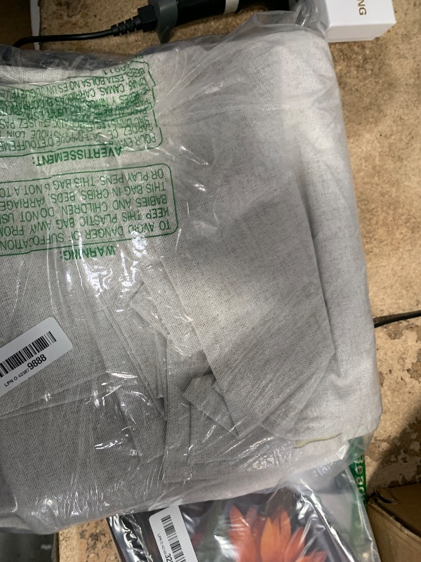 Photo 1 of 2 Panels Set Cream Linen Curtains 108 inches Long for Living Room Extra Long Back Tab Curtains Neutral Farmhouse Light Filtering Semi Sheer Linen Drapes Ceiling to Floor for Large Window Ivory 9 FT