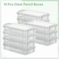 Photo 1 of 10 Pcs Clear Pencil Boxes, Stackable Plastic Pencil Cases, Large Capacity Pencil Storage Organizers with Snap-tight Lids