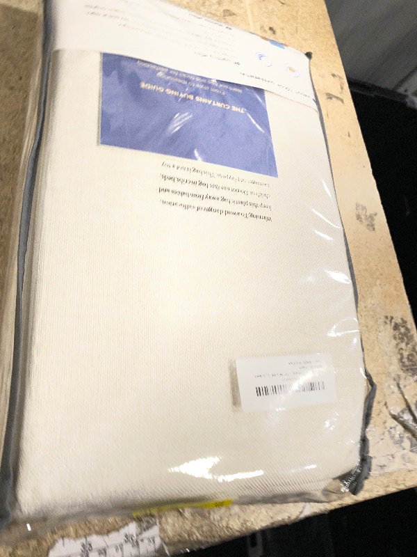 Photo 1 of 100% Blackout Shield Linen Blackout Curtains for Bedroom 84 Inches Long, Back Tab/Rod Pocket Living Room Drapes, Thermal Insulated Blackout Curtains 2 Panels Set, 50" W x 84" L, Cream