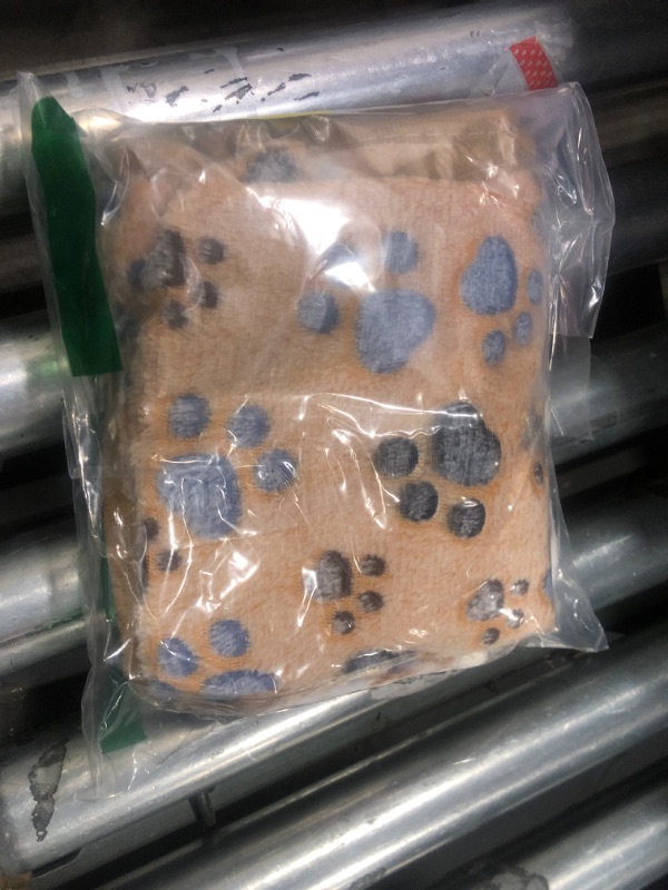 Photo 1 of 1 Pack 3 Blankets Super Soft Fluffy Premium Fleece Pet Blanket Flannel Paw Printed Throw for Dog Puppy Cat (Small 23x16'', Brown, Pink, White)