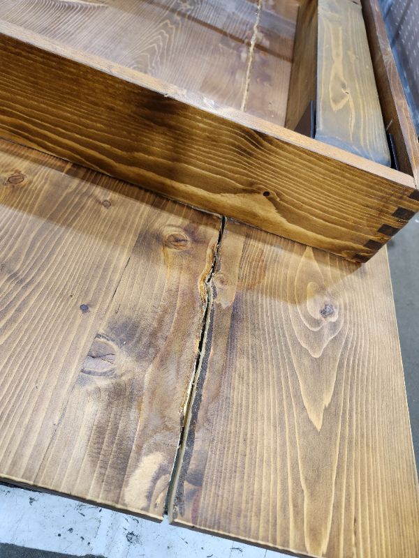 Photo 1 of ***************HAS MAJOR CRACK (SEE 3RD PICTURE)***************
Flash Furniture Hercules Series 8' x 40" Rustic Solid Pine Folding Dining Table, Rectangular Antique Farmhouse Dining and Event Extension Table