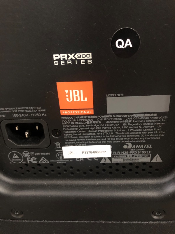 Photo 1 of JBL Professional PRX918XLF 18-Inch Powered Subwoofer, Portable PA, 2000 Watt, DSP, Parametric EQ, Bluetooth Low Energy (BLE), and APP Control, Black