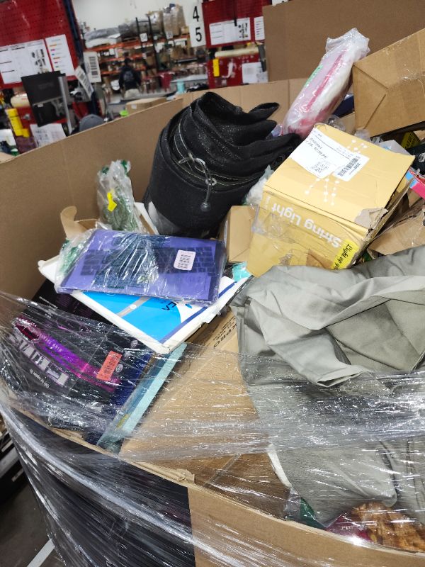 Photo 1 of 
Box Size: 6-Foot Apparel Pallet (Truck/Trailer Pickup Only) | Our largest variety offering, this 6-foot pallet includes approximately 300-400 apparel items, just like those we auction individually. All items are uninspected and sourced from return center