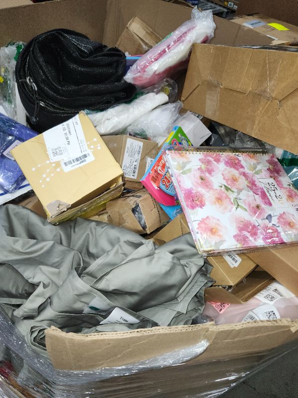 Photo 1 of 
Box Size: 6-Foot Apparel Pallet (Truck/Trailer Pickup Only) | Our largest variety offering, this 6-foot pallet includes approximately 300-400 apparel items, just like those we auction individually. All items are uninspected and sourced from return center