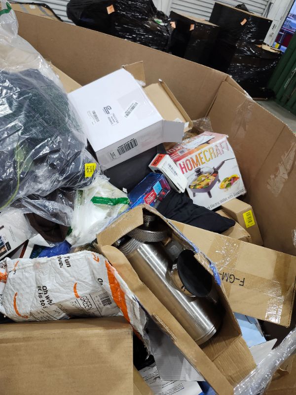 Photo 1 of
Box Size: 6-Foot Apparel Pallet (Truck/Trailer Pickup Only) | Our largest variety offering, this 6-foot pallet includes approximately 300-400 apparel items, just like those we auction individually. All items are uninspected and sourced from return center