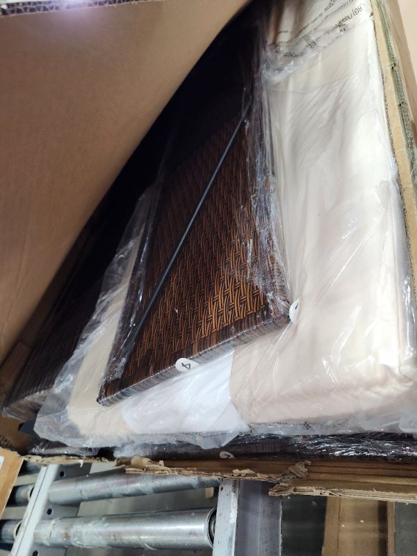 View 3 of ************INCOMPLETE SET, THIS IS ONLY BOX #1 OUT OF 2 TOTAL**************
Wisteria Lane 5 Piece Outdoor Patio Furniture Sets, Wicker Conversation Set for Porch Deck, Brown Rattan Sofa Chair with Cushion