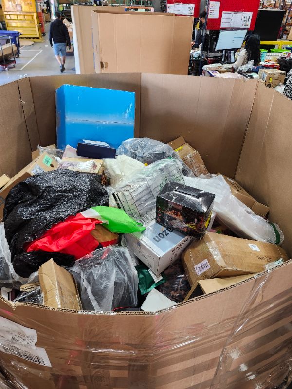 Photo 1 of 
Box Size: 6-Foot Apparel Pallet (Truck/Trailer Pickup Only) | Our largest variety offering, this 6-foot pallet includes approximately 300-400 apparel items, just like those we auction individually. All items are uninspected and sourced from return center