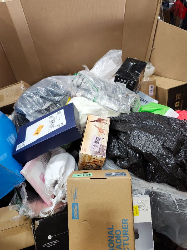 Photo 1 of 
Box Size: 6-Foot Apparel Pallet (Truck/Trailer Pickup Only) | Our largest variety offering, this 6-foot pallet includes approximately 300-400 apparel items, just like those we auction individually. All items are uninspected and sourced from return center