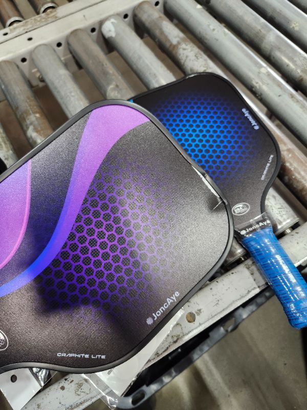 Photo 1 of ************DAMAGE TO BOTH PADDLES*****************
Pickleball-Paddles-Set of 4 or 2 Rackets by JoncAye, USAPA Approved Pickle-Ball Equipment with Balls, Bag, Accessories, Fiberglass Graphite Pickleball Racquet Set for Men, Women