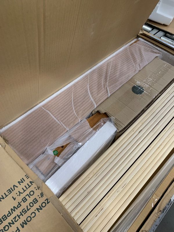 Photo 1 of ****************MISSING HARDWARE*************
Zinus Alexis Deluxe Wood Platform Bed Frame with Headboard, Wood Slat Support, No Box Spring Needed, Easy Assembly, Rustic Pine, King