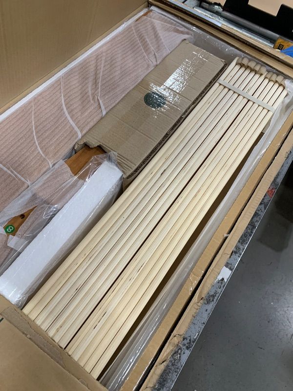 Photo 1 of ****************MISSING HARDWARE*************
Zinus Alexis Deluxe Wood Platform Bed Frame with Headboard, Wood Slat Support, No Box Spring Needed, Easy Assembly, Rustic Pine, King