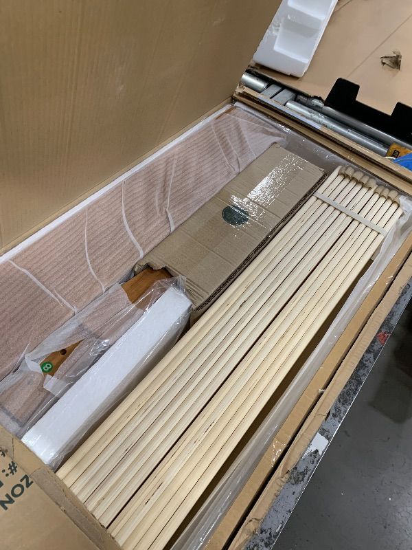 Photo 1 of ****************MISSING HARDWARE*************
Zinus Alexis Deluxe Wood Platform Bed Frame with Headboard, Wood Slat Support, No Box Spring Needed, Easy Assembly, Rustic Pine, King