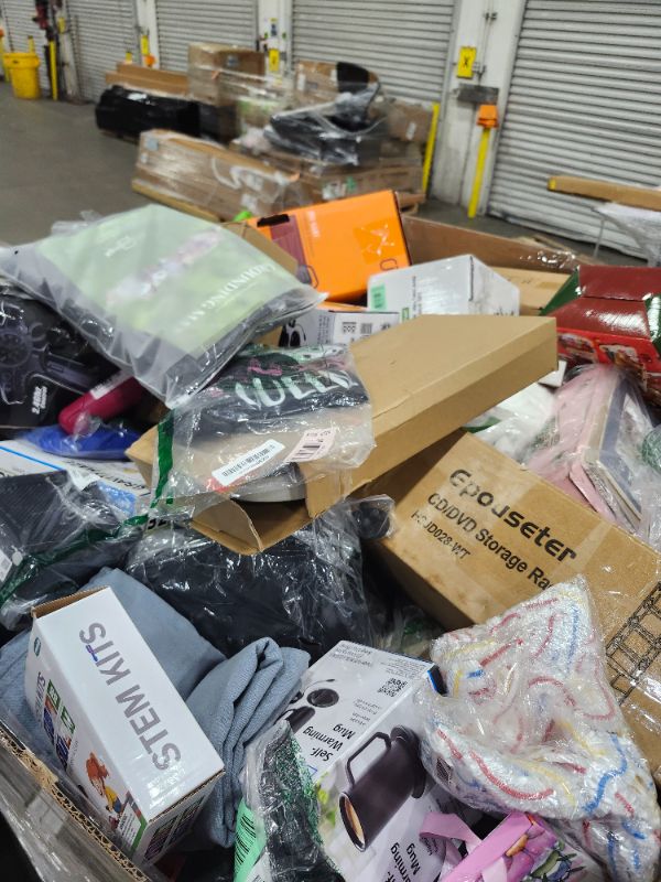 Photo 1 of 
Box Size: 4-Foot Pallet (Truck/Trailer Pickup Only) | This 4-foot pallet contains roughly 200-300 assorted items, the same types we list for auction daily. Sourced from return centers, items are uninspected and may be new or gently used, with typical val