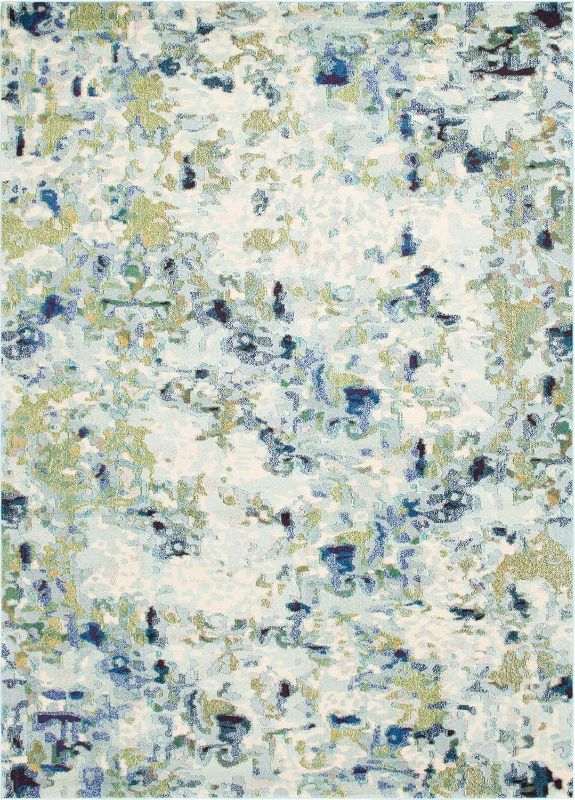 Photo 1 of Unique Loom Chromatic Collection Area Rug - Champagne (9' x 12' 2" Rectangle, Light Blue/ Blue)
