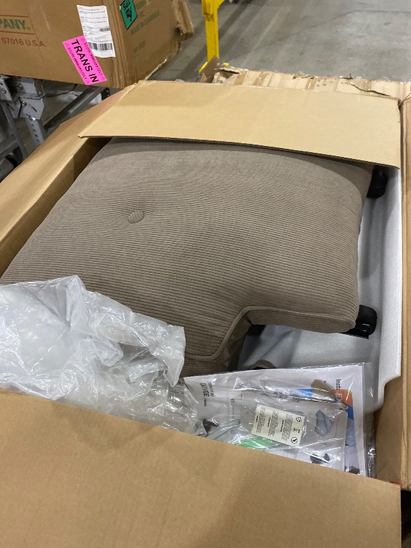 Photo 1 of Two Garvee Nursery Recliner Chair, 360° Swivel Rocking Glider Chair for Adults with Adjustable Backrest & Footrest, Cozy Corduroy Upholstered Armchair for Living Rooms, Bedrooms, Apartments, Light Brown