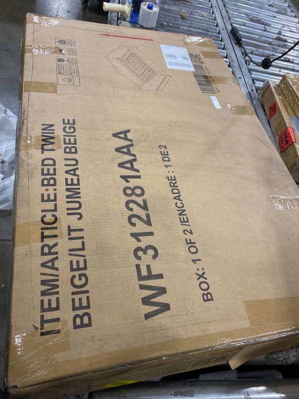 Photo 1 of ***PARTIAL SET. MISSING BOX 2/2*** TWIN BED BEIGE/LIT 