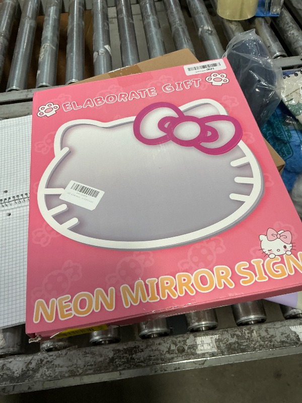 Photo 1 of MCJSGSP Anime Hello Kit Mirror with Light Neon Signs for Wall Decor, Teen Girl Gift?Makeup Mirror neon Sign Room Decor (14.6 * 12.2 inch)