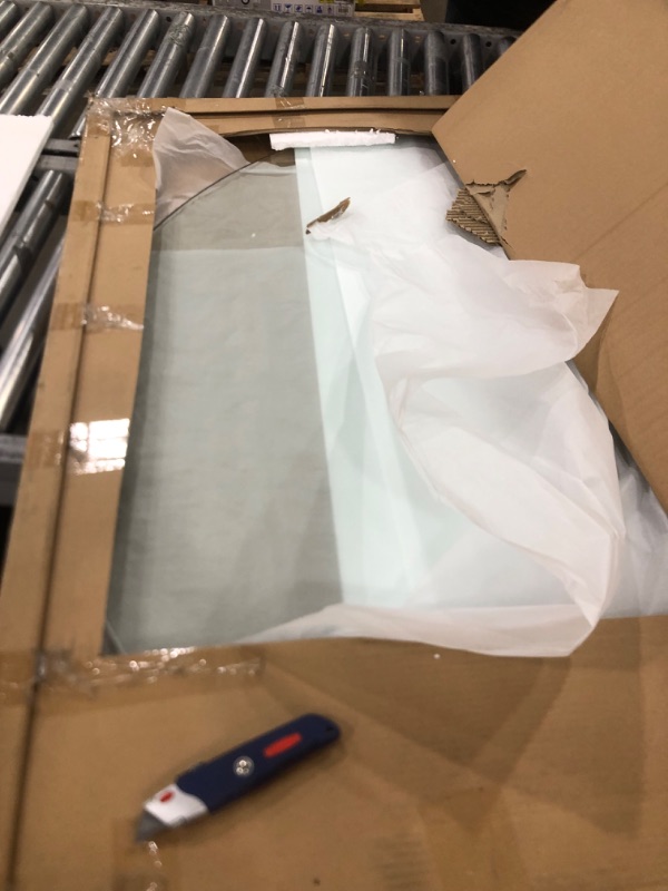 Photo 3 of Audio-Visual Direct 48" Tempered Glass Table Top with Rounded Edge 5/16" Thick