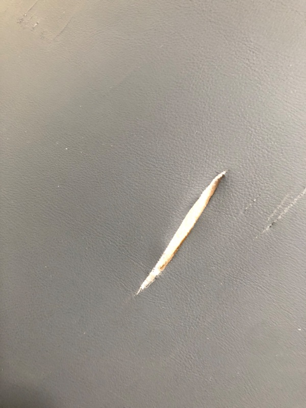 Photo 1 of ***DAMAGED, LEATHER IS TORN*** Yaheetech Dark Gray Bar Stools Set of 2, PU Leather Bar Chairs with Backrest, Height Adjustable Swivel Island Stools for Bar, Kitchen Counter, Light Grey