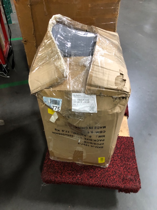 Photo 1 of ***DAMAGED, LEATHER IS TORN*** Yaheetech Dark Gray Bar Stools Set of 2, PU Leather Bar Chairs with Backrest, Height Adjustable Swivel Island Stools for Bar, Kitchen Counter, Light Grey