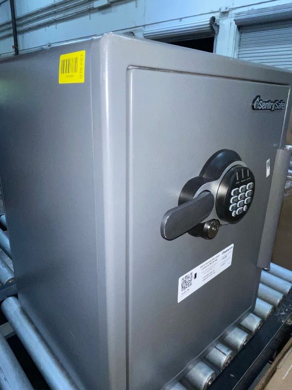 Photo 1 of ************LOCKED SHUT AND MISSING KEYS****************
SentrySafe Fireproof and Waterproof Gray Steel Home Safe with Digital Keypad Lock, Floor Safe with Interior Lighting Secures Money, Documents, 2.05 Cubic Feet, SFW205GQC