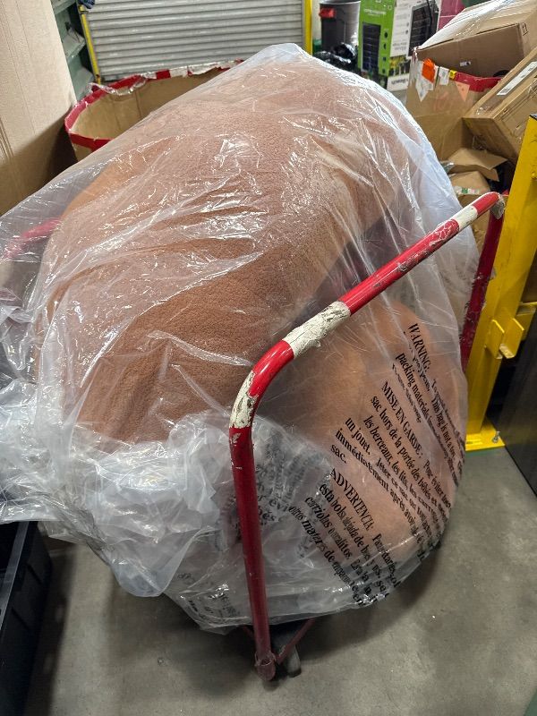 Photo 1 of *Photo for Reference* MAXYOYO Giant Bean Bag Chair with Ottoman, Pumpkin-Shaped Bean Bag Sofa with Footstool, Oversized Boneless Couch Chair in a Box, Comfy and Lazy Lounge for Dorm, Living Room, Bedroom, Beige