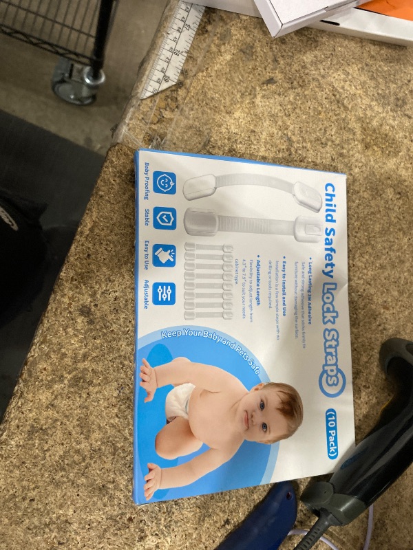 Photo 1 of ***STOCK PHOTO FOR REFERENCE ONLY***10 Pack Cabinet Locks Baby Proofing, Child Proof Cabinet Locks with 3M Adhesive - Easy Installation with Adjustable Straps, Multi-Purpose Child Safety Latches for Drawers Fridge Trash Cans Toilets
