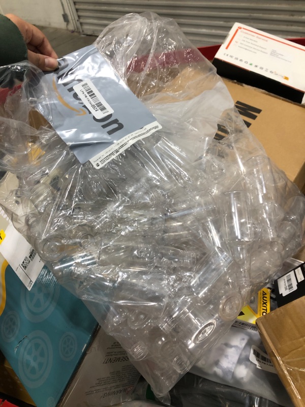 Photo 1 of 120 Pcs Mini Liquor Bottles Airtight Shot Miniature Empty Plastic Alcohol Spirit Shot Bottles with Funnels for Party Favors, Weddings(2 oz,Silver)