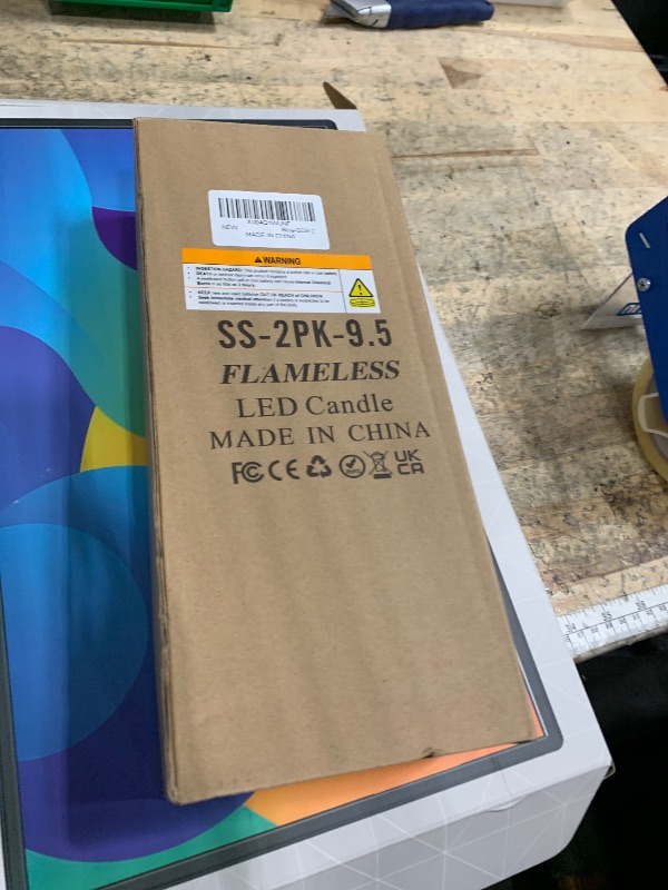 Photo 2 of Warmhere Christmas Tree Candles with Remote Timer, 2 Pack Flameless LED Taper Candles Battery Operated, 3D Flame Flickering, Green Waxy Christmas Candlesticks for Home Fireplace Decor, 0.78" x 9.5"