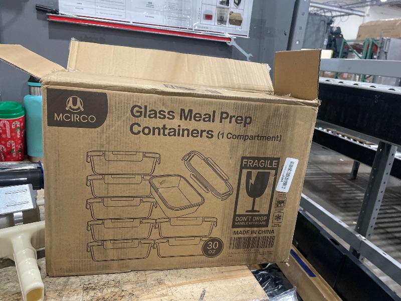 Photo 1 of [8-Pack,30 oz]Glass Meal Prep Containers,Glass Food Storage Containers,Airtight lunch Containers with Lids, Microwave, Oven, Freezer and Dishwasher