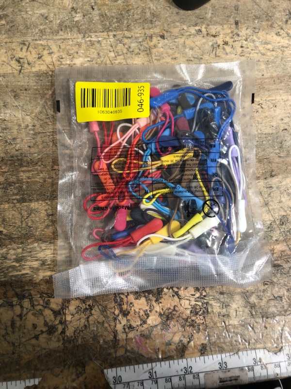 Photo 1 of 100 Pcs 25 Colors Nylon Zipper Pull Replacement Nylon Cord Zipper Tag Strong Cord Fixer Zippers for Clothes Luggage Backpacks Jackets Handbag