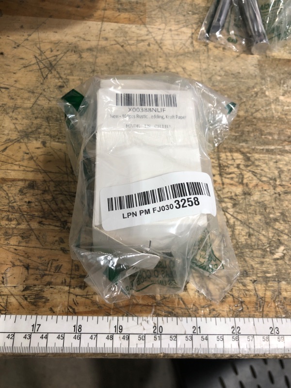 Photo 1 of 100pcs Rustic White Lace Wedding Sparkler Tags with Match Holder and Striker Send Off Exit Tags for Wedding, Kraft Paper