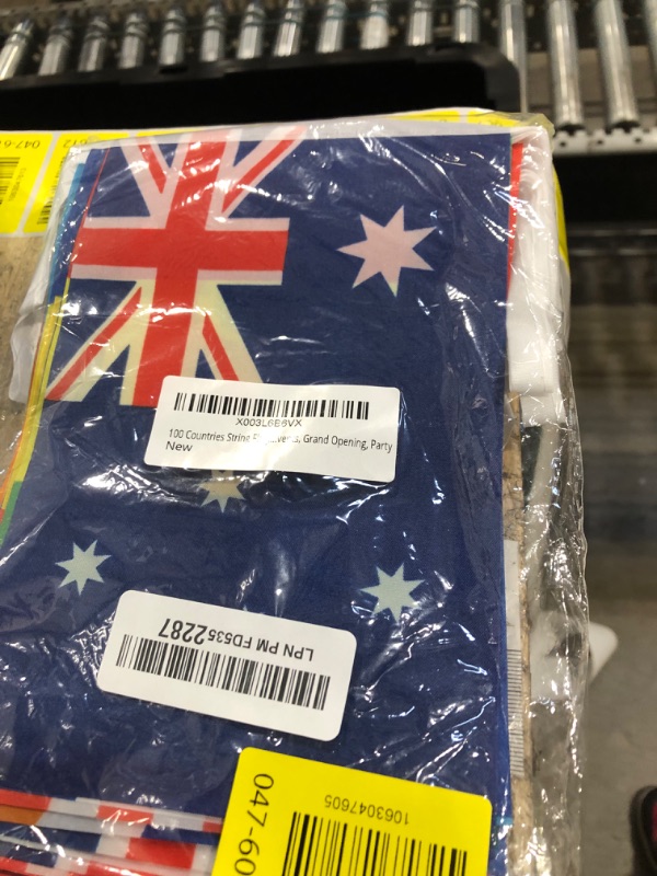 Photo 1 of 100 Countries String Flag, 82 ft International Flags Bunting Banner, World Flag Banner Decoration for School, Sports Events, Grand Opening, Party