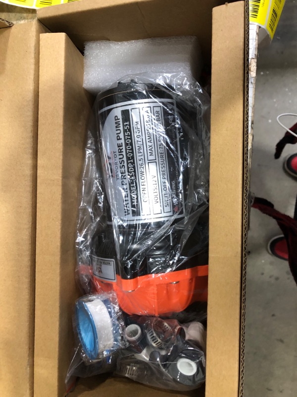 Photo 1 of 12V Marine Washdown Pump (80PSI 7.5 GPM) - Self-Priming Fresh Water Pump with Strainer & Pressure Switch, Suitable for Boats, Yachts, RVs, Campers, Travel Trailers & Sprayers