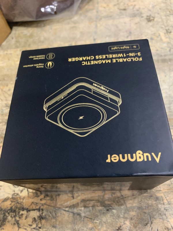 Photo 1 of ?2025 Upgraded?Wireless Charger 3 in 1, Foldable Wireless Charging Station with Night Light for Apple MagSafe Charger, Travel Magnetic Charger Stand, Nightstand Fast 15W Charging Station (20W Adapter)