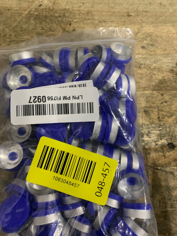 Photo 1 of 100 Pcs 20mm Flip-Off Vial Seals, Pharmaceutical Caps - Plastic-Aluminum Flip-Off Caps for Glass Vial (Blue)